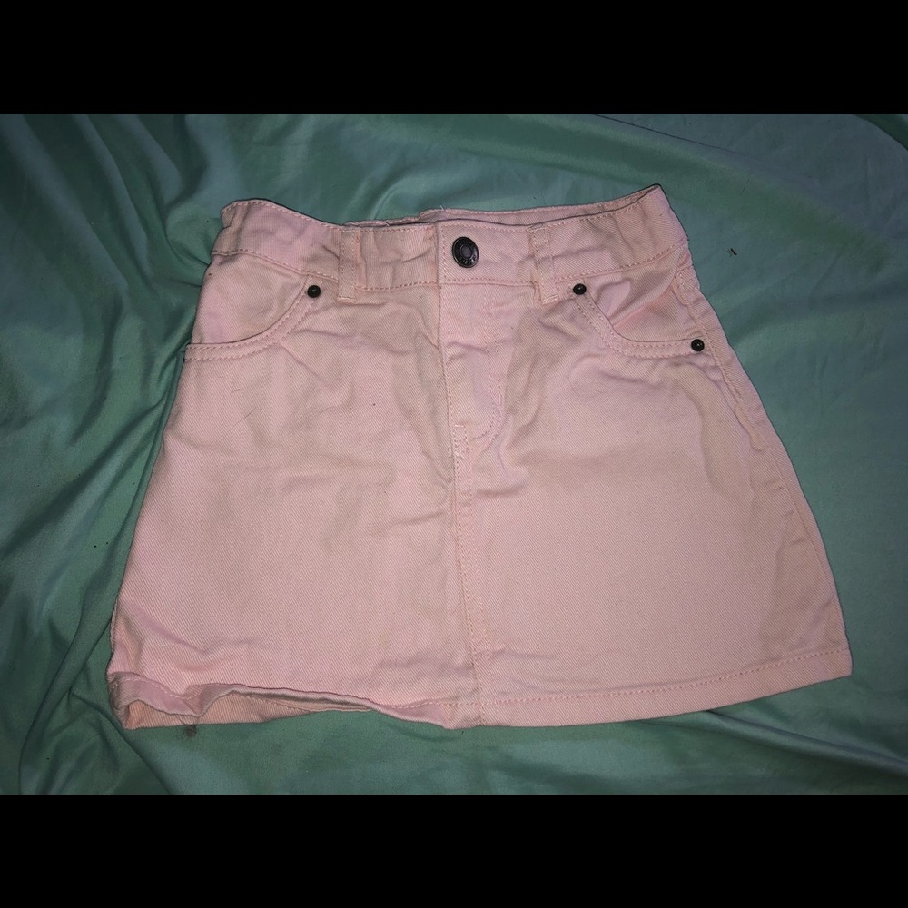 Girls pink denim skirt